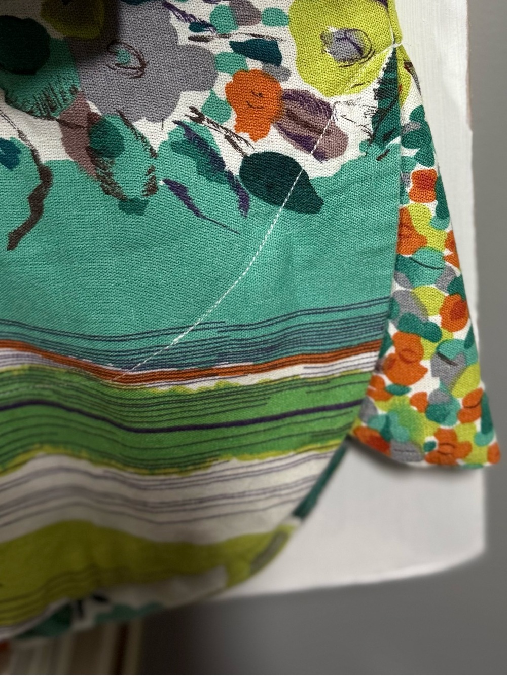 Cynthia Rowley Green, Orange & Gray Floral Midi Dress - Picture 16 of 16